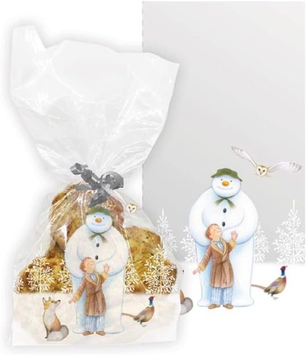 Anniversary House 20 pcs Official The Snowmanâ„¢ BOPP Cellophane Bags, Woodland Friends, Christmas Cellophane Bags, Treat Bags, Includes Twist Ties, M580
