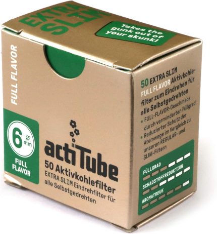 Actitube Extra Slim 6mm Charcoal Filters - Pack of 50